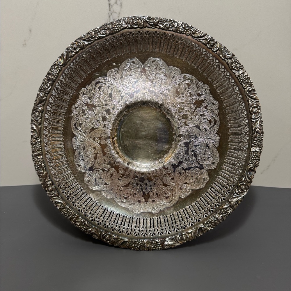 Elegant Silver Decorative Plate
